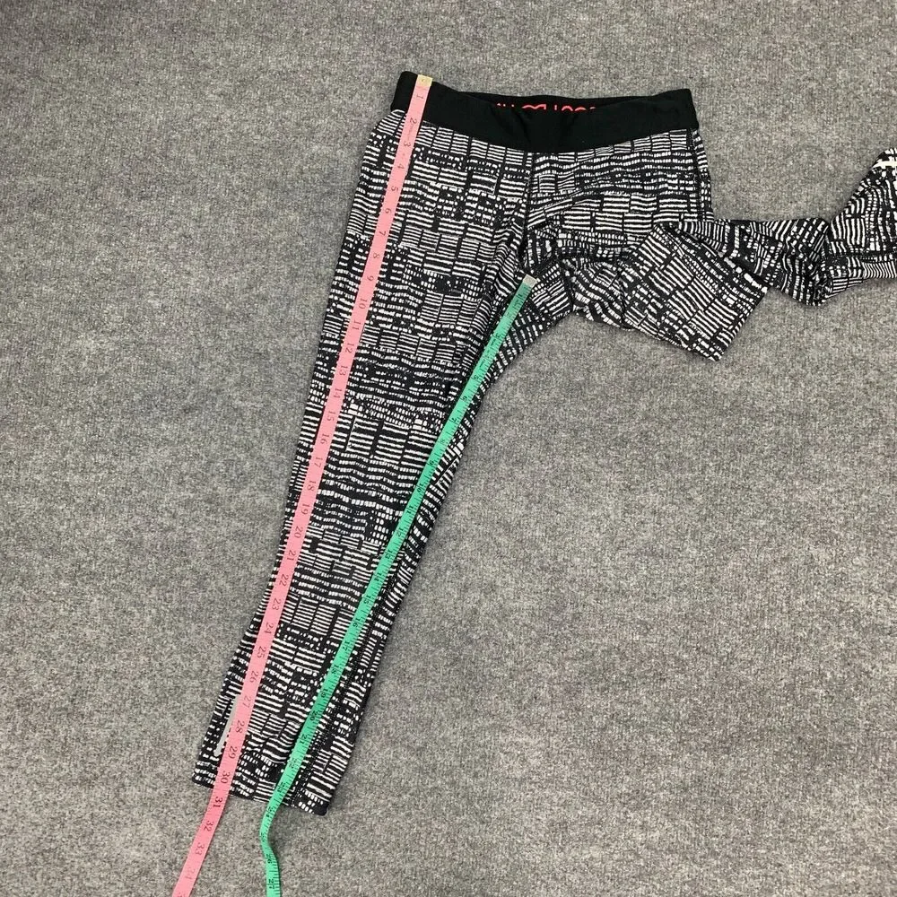 Nike Just Do It Legging Womens M Medium Black White Dri Fit Cropped Drawstring